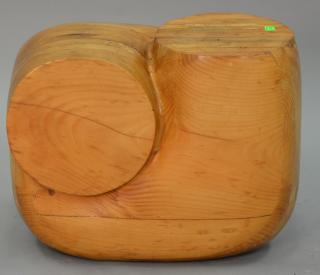 Appraisal: Carved pine wood block sculpture ht wd Carved pine wood