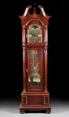 Appraisal: Baldwin mahogany tall-case clock Classical Revival style inlaid mahogany case