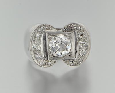 Appraisal: An Art Deco Style Diamond Ring k white gold ring