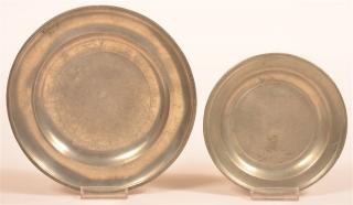 Appraisal: Philadelphia Pewter Plates with Love Birds Two th Century Philadelphia