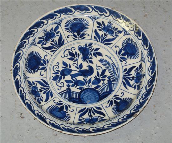 Appraisal: th Century Delft dish decorated in blue and white with