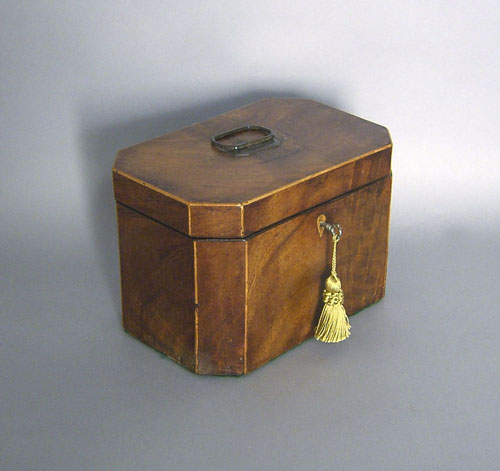 Appraisal: Regency mahogany tea caddy early th c h x w