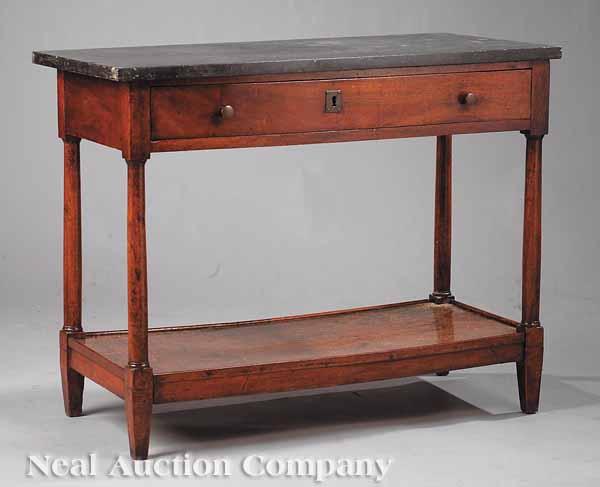 Appraisal: An Empire Black Marble Top Console early th c the