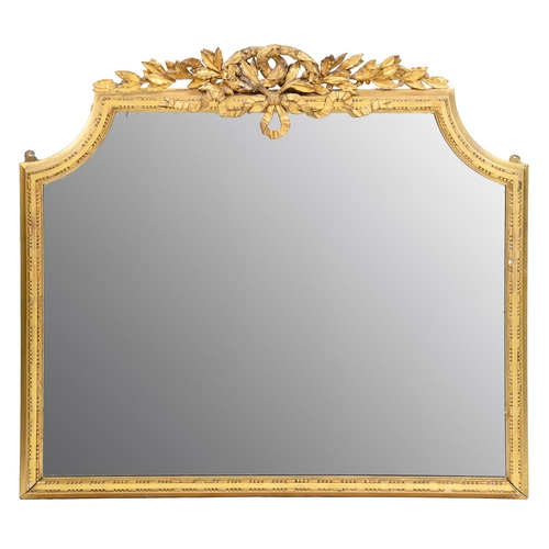 Appraisal: A Victorian giltwood and composition overmantle mirror crested by laurels