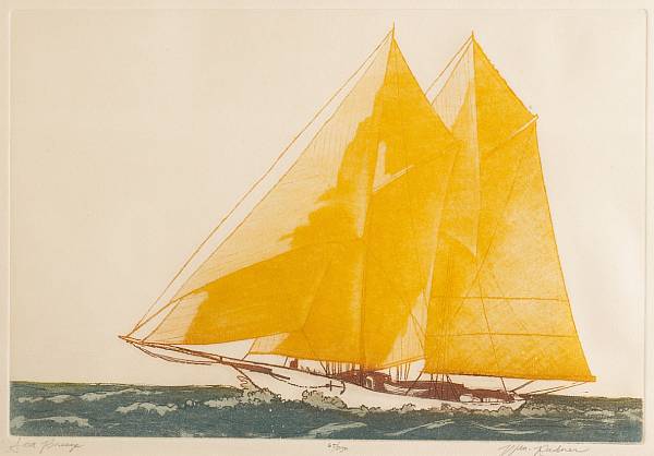 Appraisal: William Radner American Sea Breeze n d Etching and aquatint