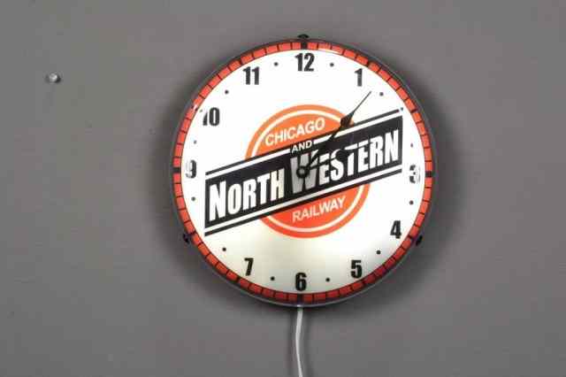 Appraisal: CHICAGO N WESTERN RAILWAY CLOCKChicago and Northwestern railway electric wall