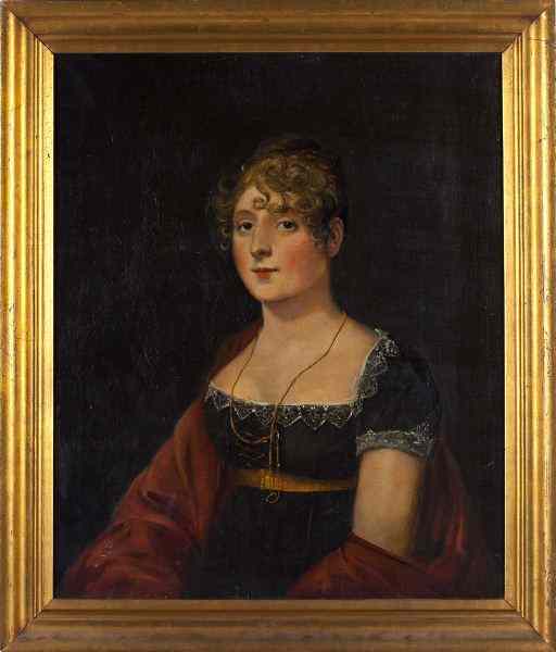 Appraisal: English School Portrait of a Lady circa oil on canvas