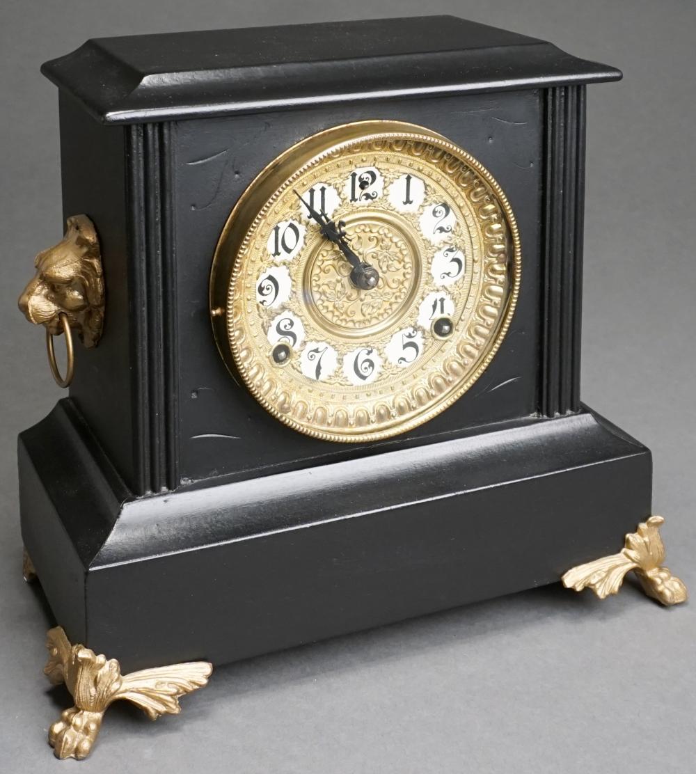 Appraisal: Continental Ebonized Wood Mantel Clock H in cm