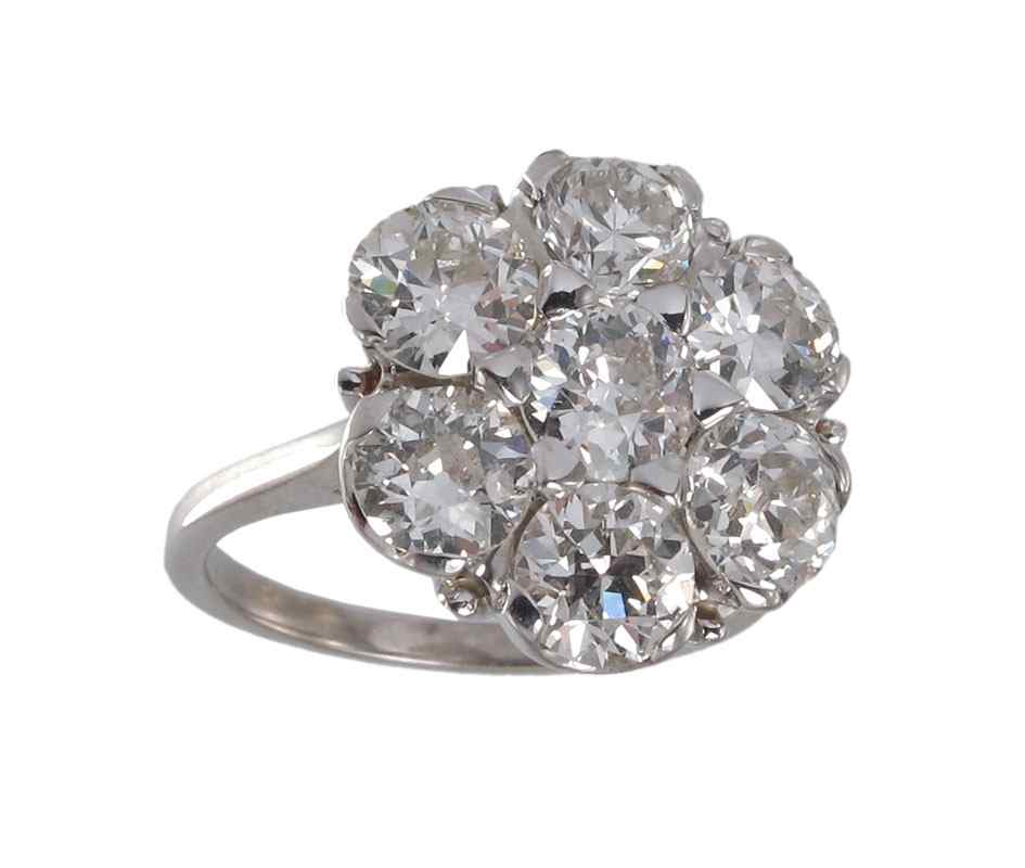 Appraisal: CTW DIAMOND CLUSTER RING K white gold ring show off