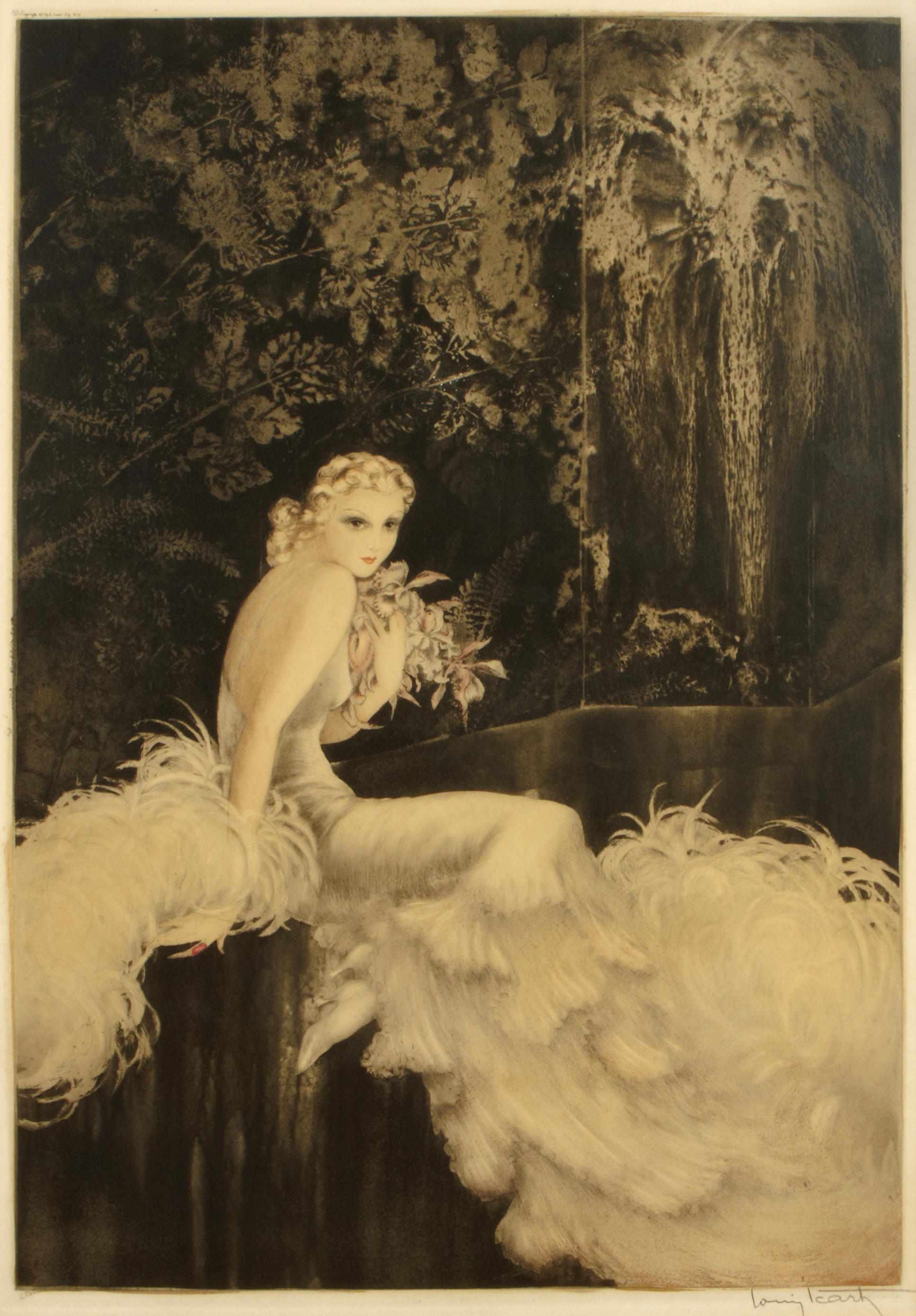 Appraisal: Louis Icart French - Orchids H C I Etching and