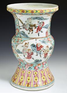 Appraisal: Chinese Famille Rose Porcelain Vase th c the flared rim