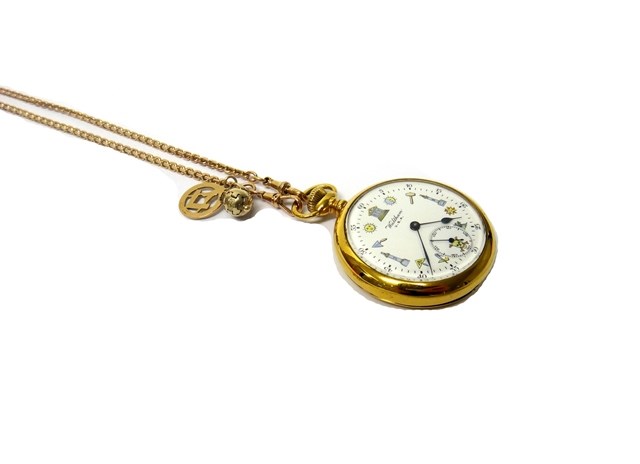 Appraisal: A gentleman's gold watch Albert chain fitted with two swivels