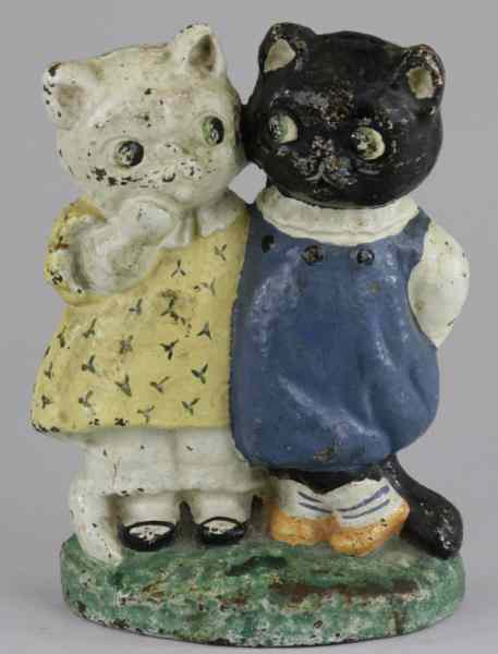 Appraisal: TWIN KITTENS DOORSTOP Hubley Grace Drayton Design colorful depiction of