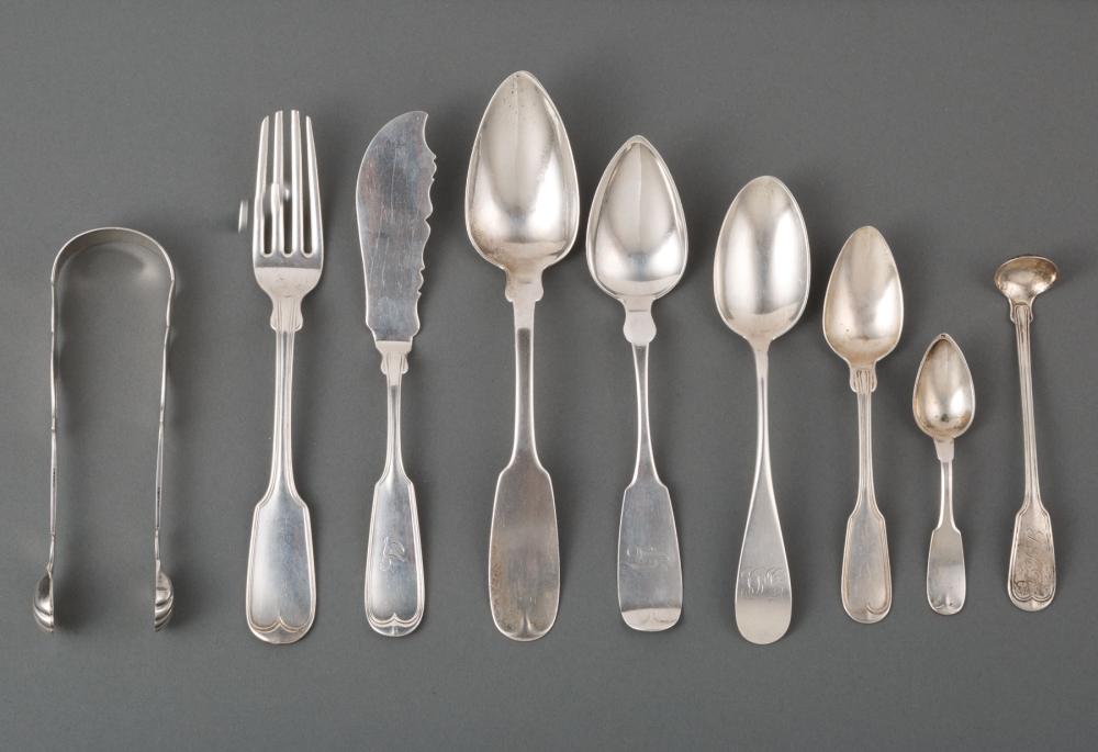 Appraisal: Good Group of Southern Coin Silver Flatware th c incl