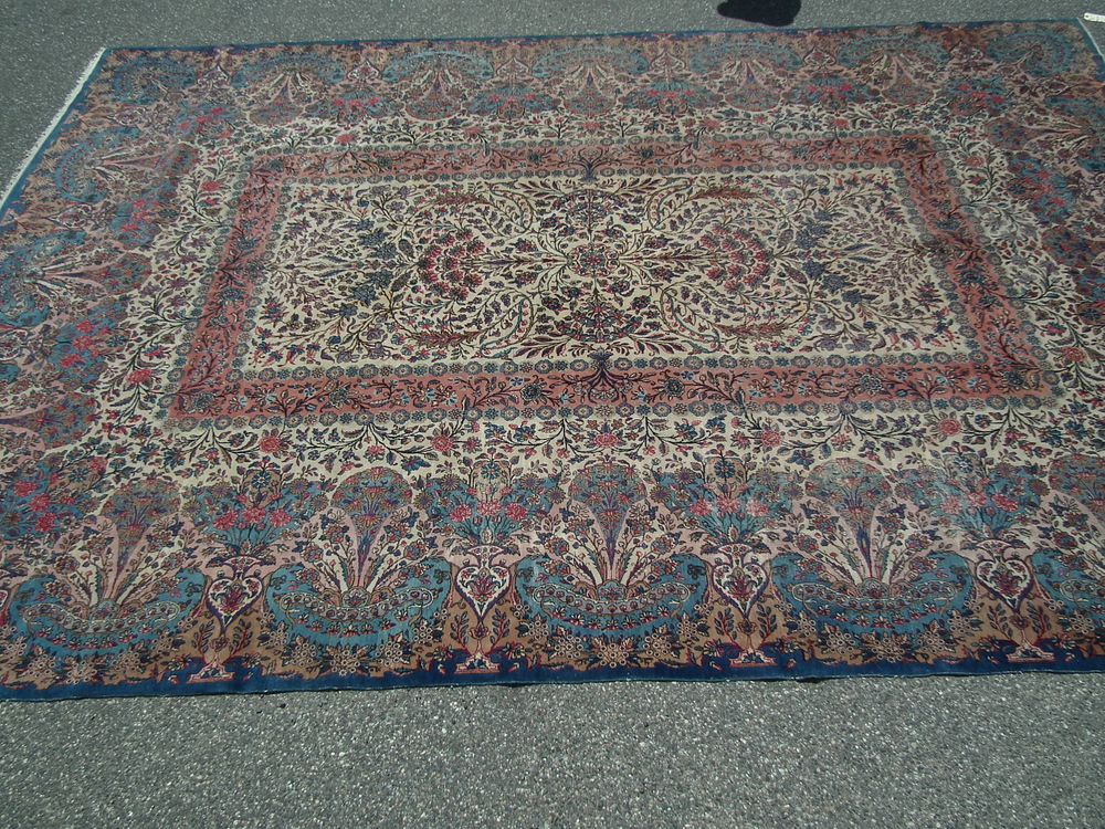 Appraisal: OLD LAVAR KIRMAN ROOM SIZE RUG Beautiful semi-antique Lavar Kirman