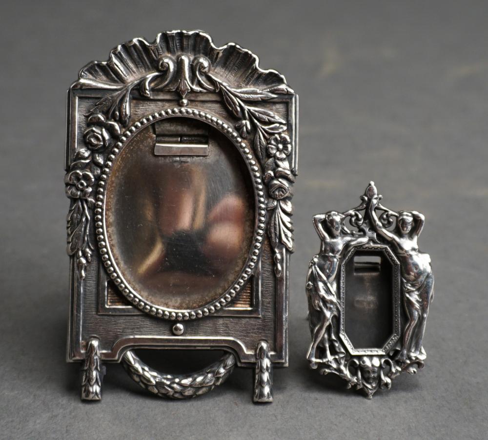 Appraisal: Two Sterling Silver Miniature Picture Frames ozt