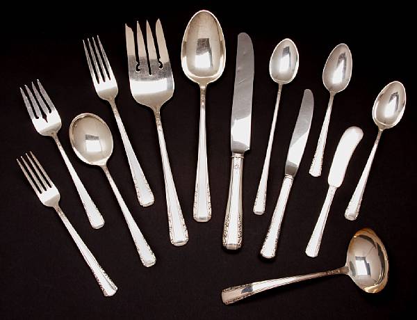 Appraisal: Sterling flatware setInternational Silver Co Meriden CTCourtship Comprising forks salad