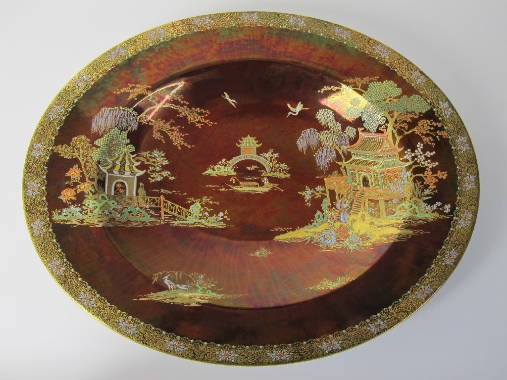 Appraisal: A Carlton Ware Rouge Royale New Mikado pattern dish painted