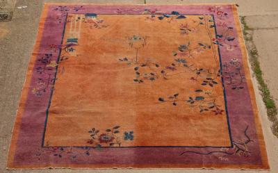 Appraisal: A Chinese Art Deco style carpet the purple and orange