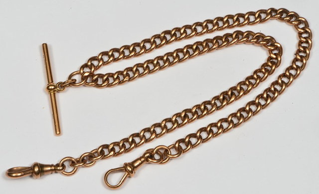 Appraisal: A CT GOLD WATCH CHAIN of link form grams