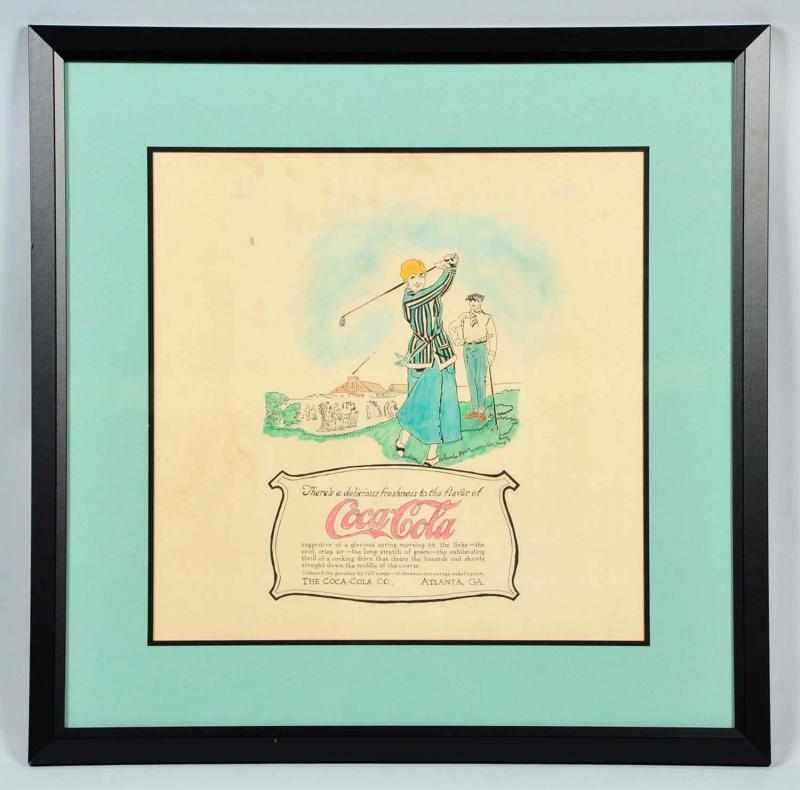 Appraisal: Early Coca-Cola Original Artwork Description Matted and framed under glass