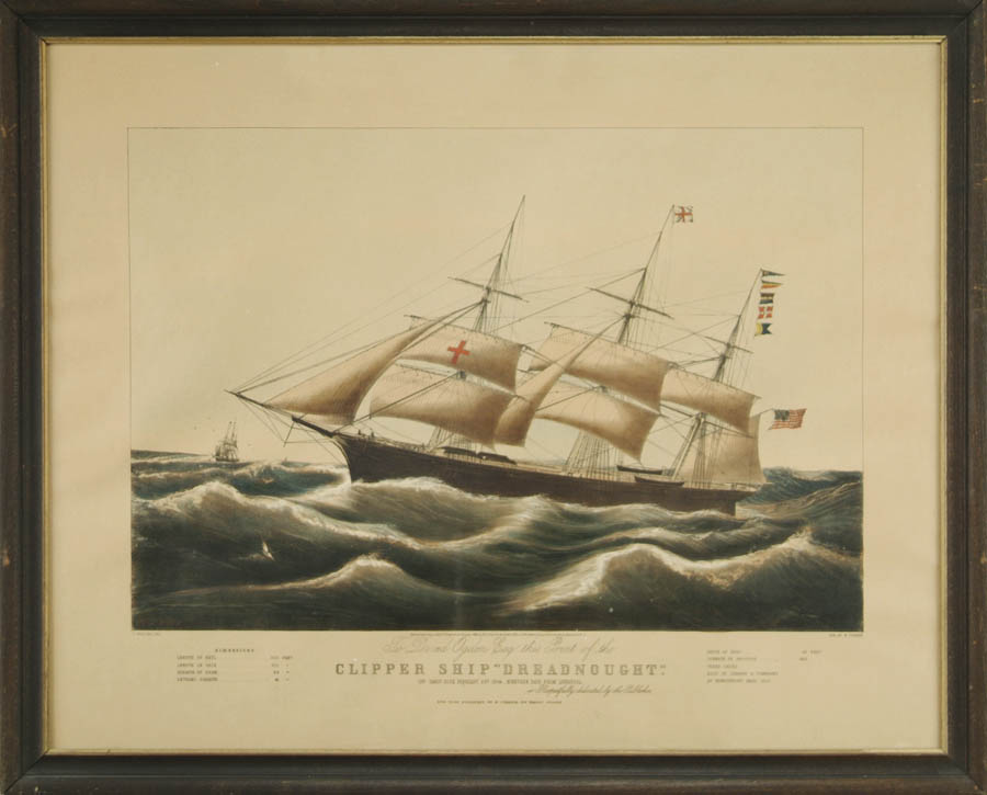 Appraisal: N CURRIER American Publisher th Century CLIPPER SHIP DREADNAUGHT Conningham