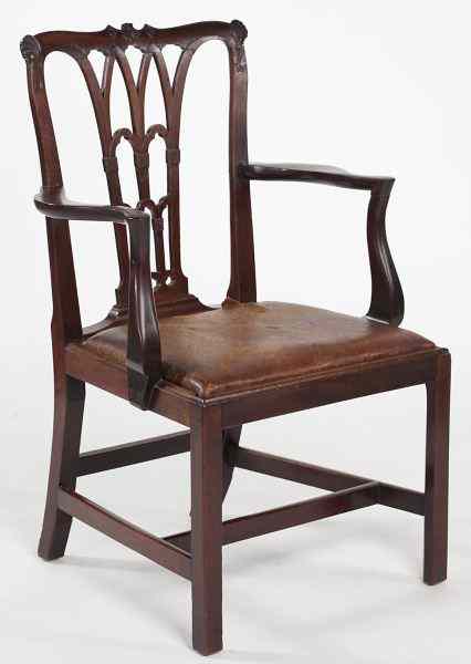 Appraisal: George III Carved Open Armchairlate th century mahogany the shaped