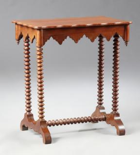 Appraisal: American Arts and Crafts Carved Mahogany Side Tabl American Arts