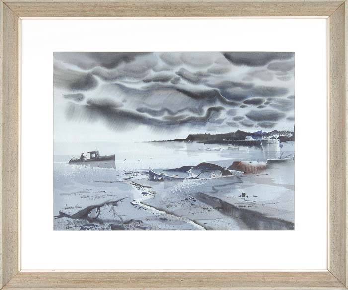 Appraisal: LAURENCE PHILIP SISSON American - STORM WARNING Fine watercolor coastal