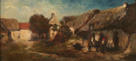 Appraisal: JULES DUPR French - VILLAGE SCENE signed lower right Oil