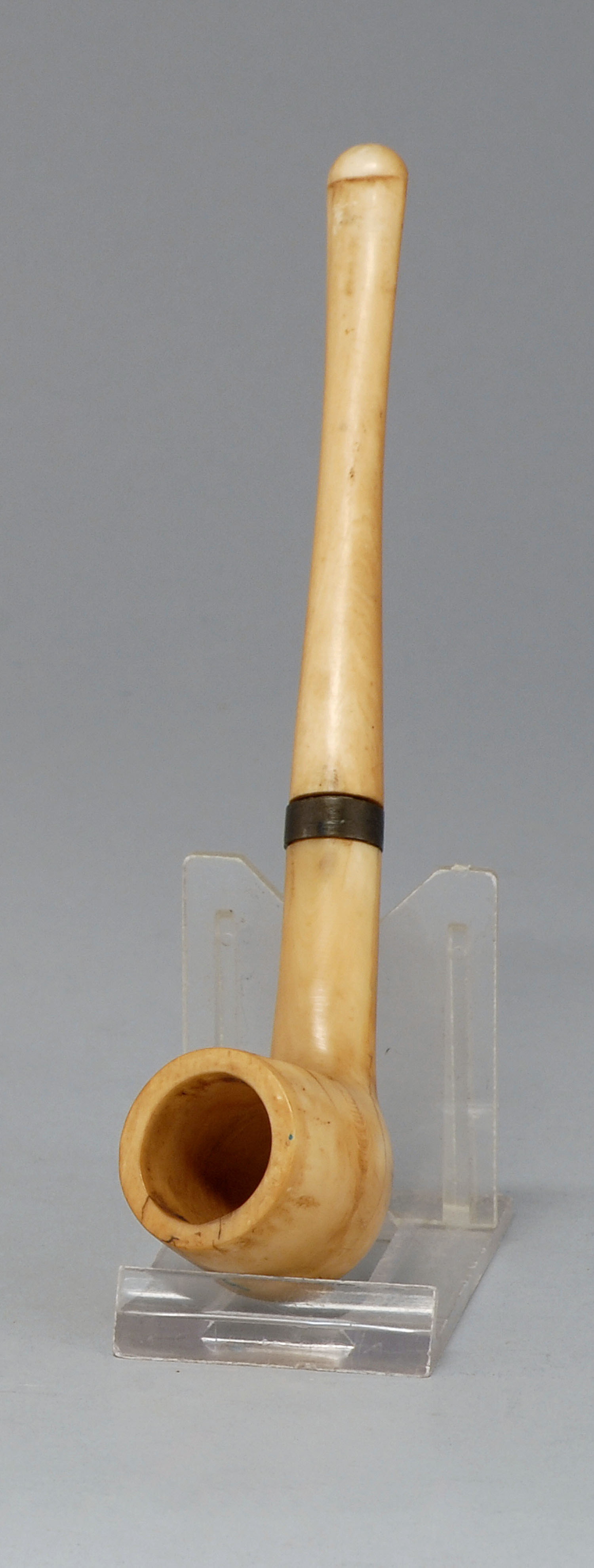 Appraisal: CARVED WALRUS IVORY PIPE Late th CenturyNot available for international