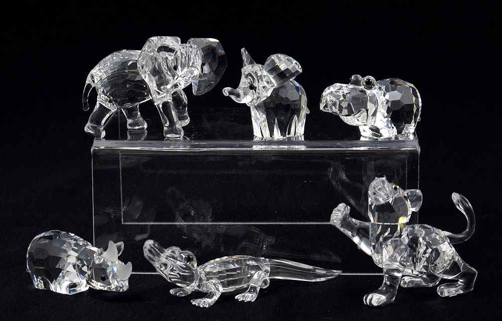 Appraisal: SWAROVSKI CRYSTAL AFRICAN ANIMALS To include Small HIPPOPOTAMUS A Stocker