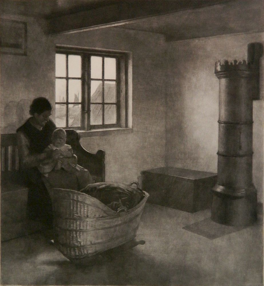 Appraisal: Peter Ilsted mezzotint Peter Ilsted Danish - - ''Fisherman's Room