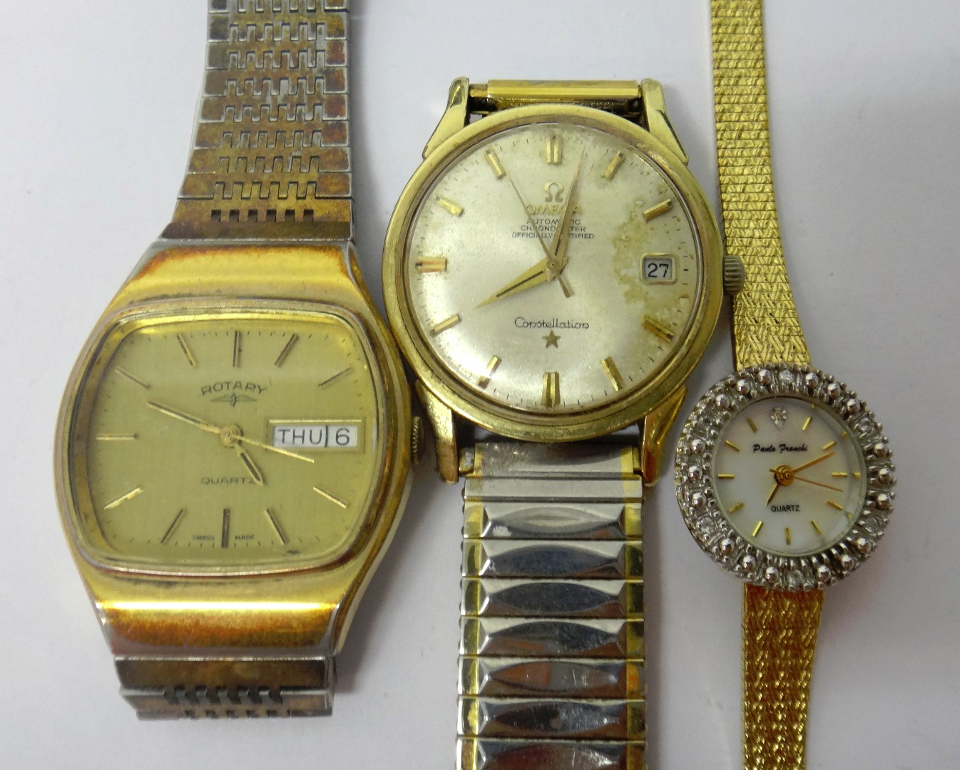 Appraisal: A gentleman's gilt metal fronted and steel backed Omega Automatic