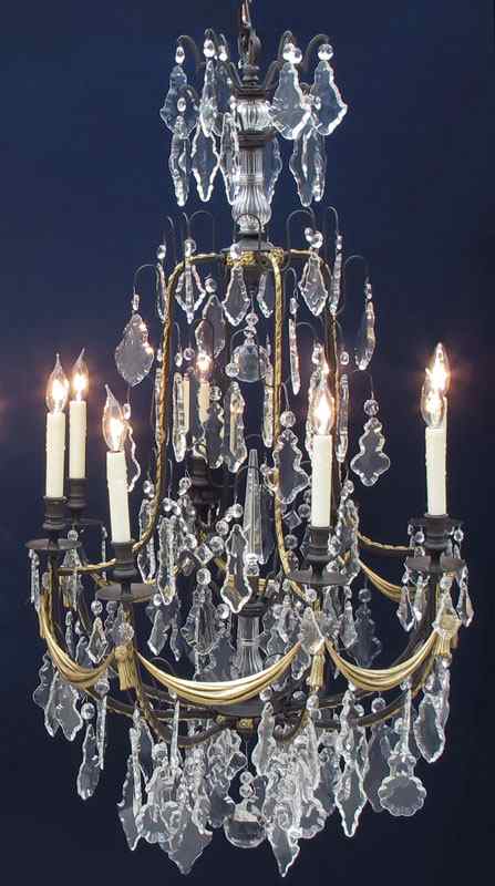 Appraisal: A MOST ELEGANT IRON GILT WOOD CHANDELIER light iron frame