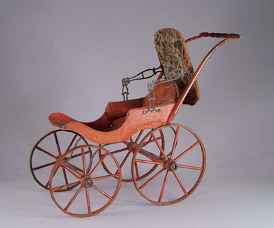 Appraisal: JOEL ELLIS STYLE CARRIAGE Adorable painted carriage in red and