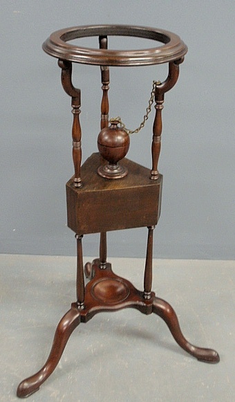 Appraisal: - English mahogany wig stand early th c with two