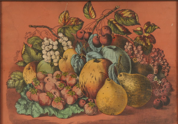 Appraisal: Currier and Ives Summer Fruits chromo lithograph Image x Tear