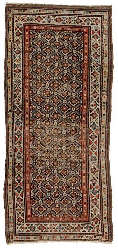 Appraisal: Persian Rug early mid- th century diamond lattice on brown