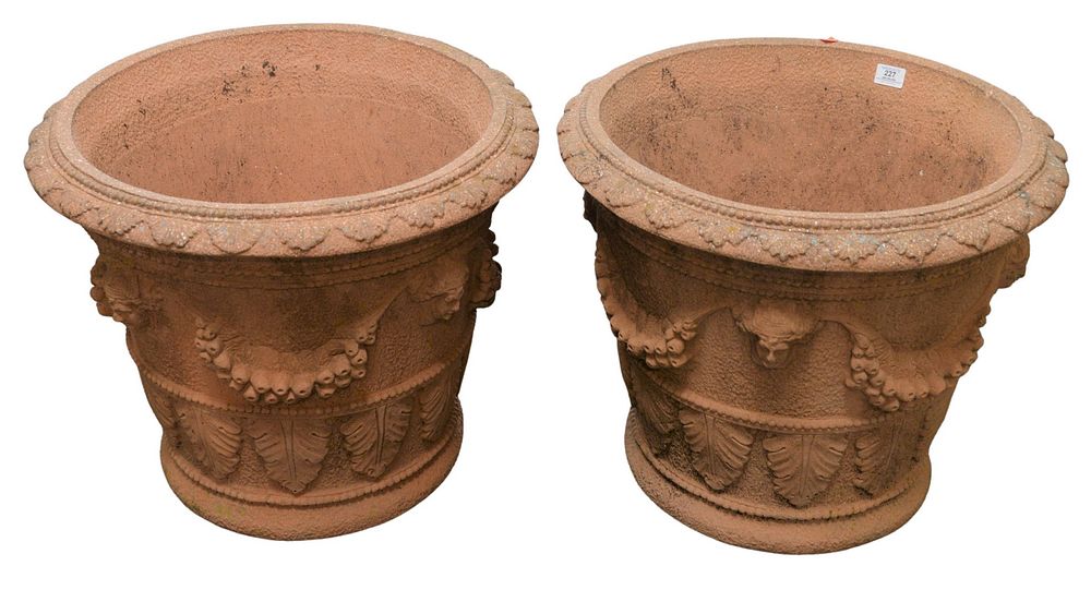 Appraisal: Pair of H G C Red Cast Planters height inches