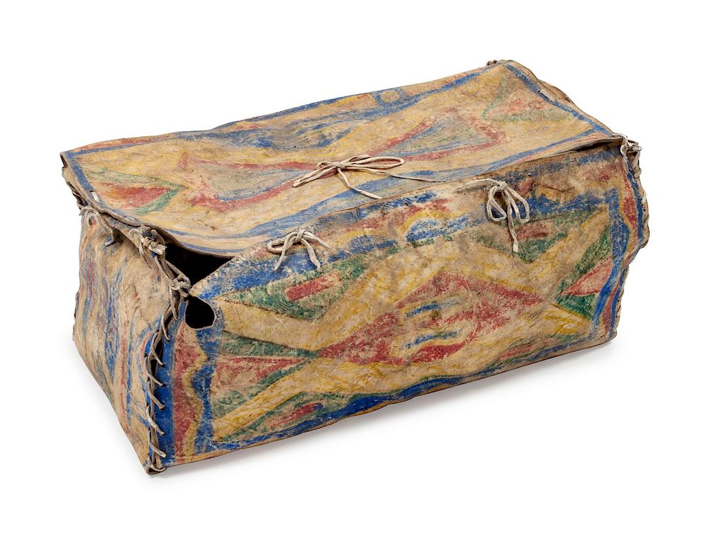 Appraisal: Sioux Painted Parfleche Box height x length x width inches