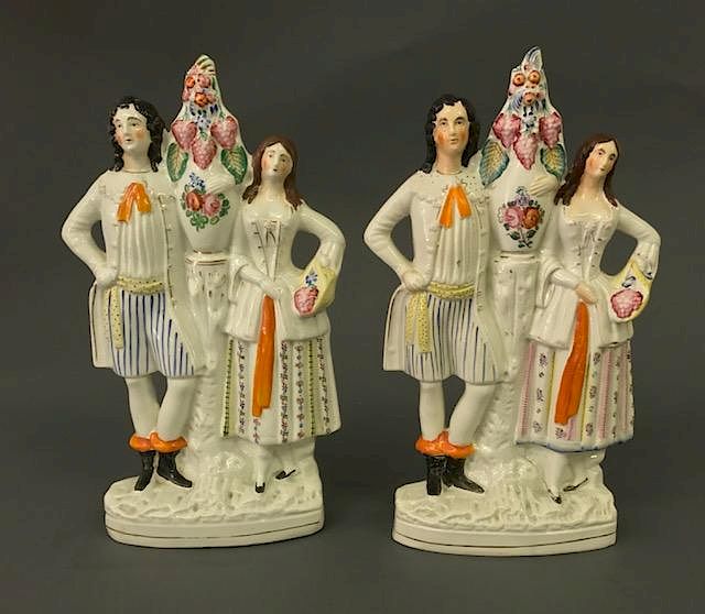 Appraisal: Large Pair of Staffordshire Figures Large pair of Staffordshire figures