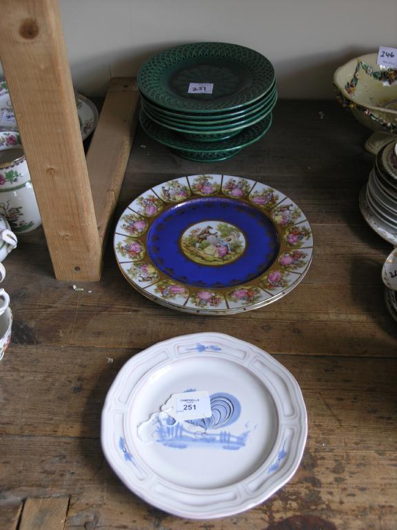 Appraisal: A set of six Victorian Minton green glazed dessert plates