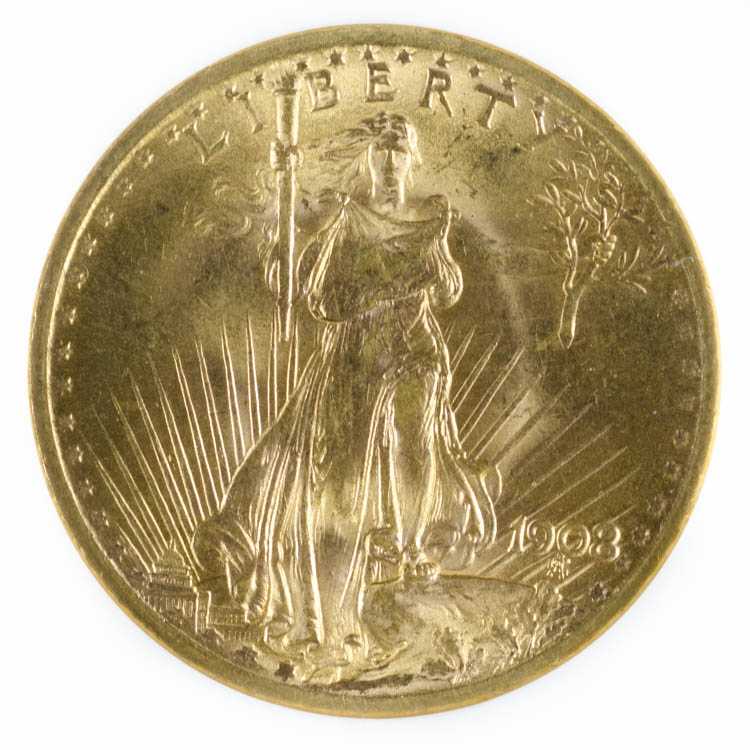 Appraisal: U S TWENTY DOLLAR GOLD COIN Saint Gaurdens type -P