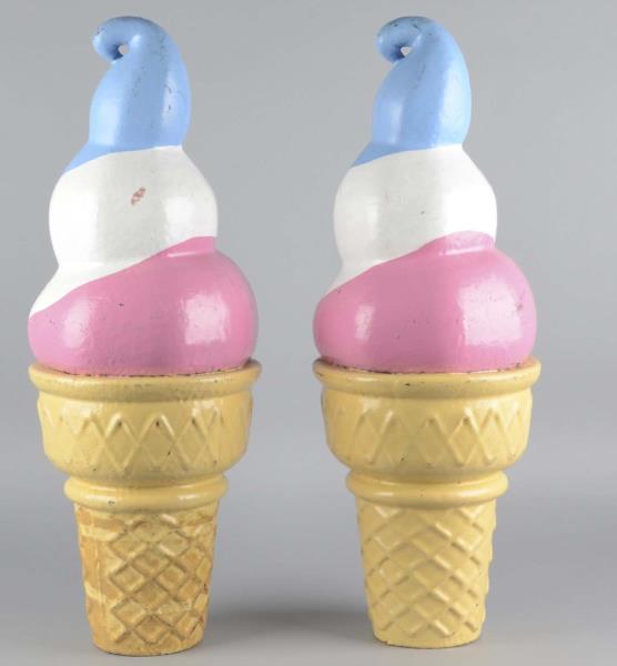 Appraisal: Pair Of Tall Ice Cream Cone Props Made of a