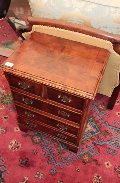 Appraisal: A SMALL GEORGIAN STYLE WALNUT CHEST of two short and