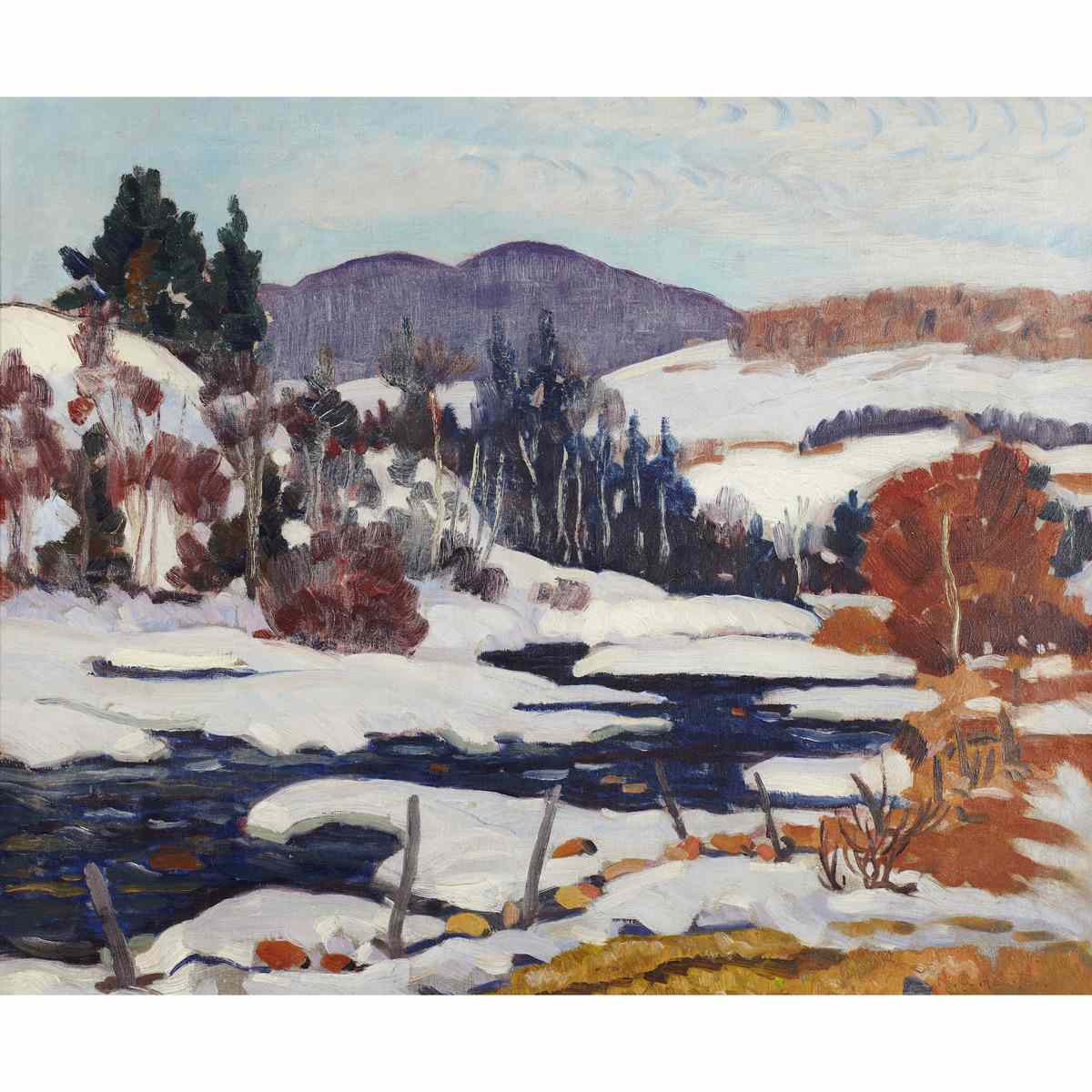 Appraisal: RANDOLPH STANLEY HEWTON R C A WINTER LANDSCAPE QUEBEC Medium