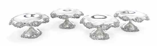 Appraisal: A Set of Four American Sterling Silver Tazze Tiffany Co