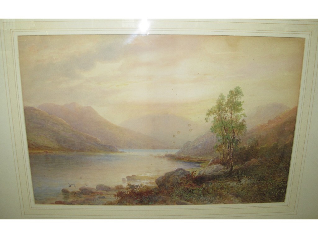 Appraisal: Watercolour 'Sunset over Loch Vennachar' labelled verso