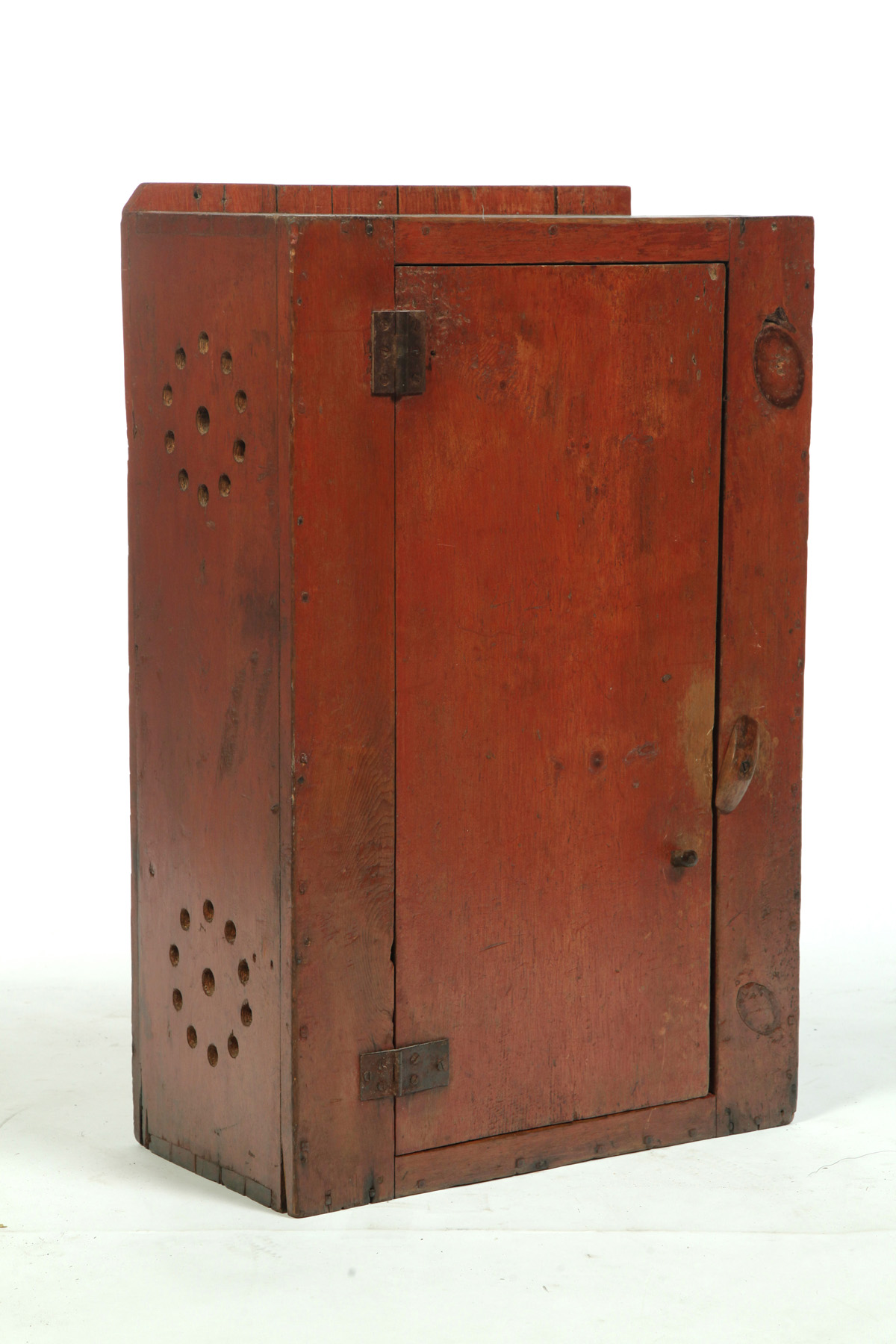 Appraisal: AMERICAN HANGING PIE OR FOOD SAFE Nineteenth century pine Dovetailed